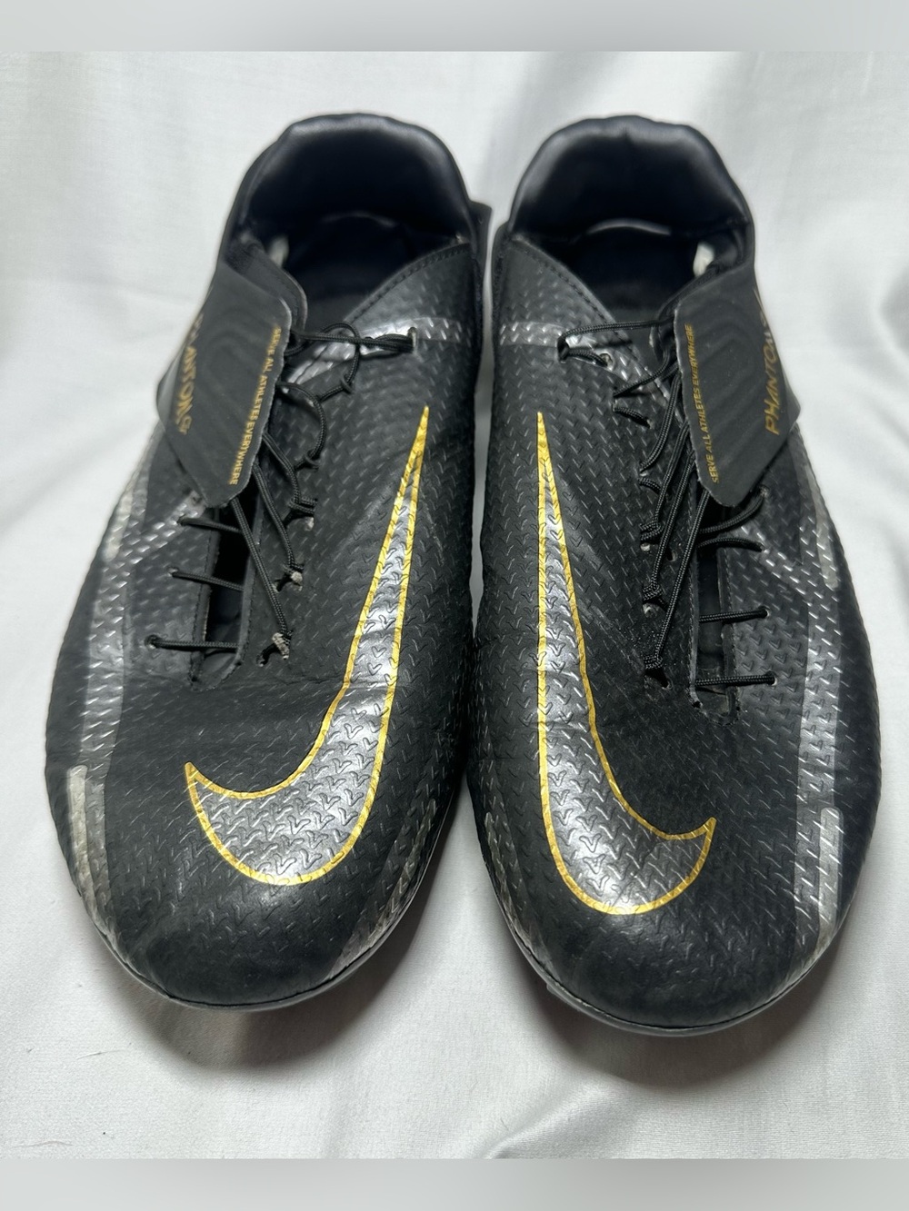 Nike Phantom GT2 Academy FlyEase MG 'Black Metallic Gold' size 10.5